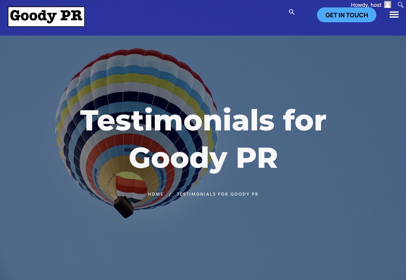 Testimonials for Goody PR